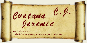 Cvetana Jeremić vizit kartica